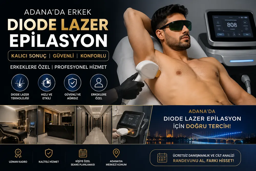 Adana'da erkek diode 808 nm buz lazer epilasyon uygulaması