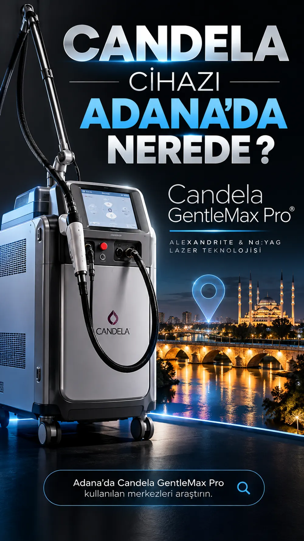Candela GentleMax Pro Alexandrite lazer epilasyon cihazı - Adana erkek lazer epilasyon
