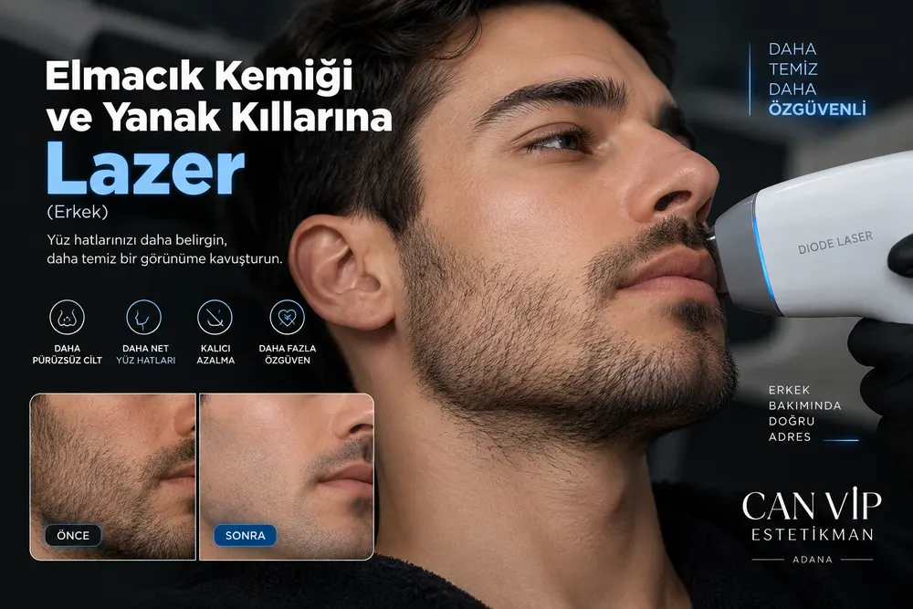 Erkekte elmacık kemiği ve yanak üst bölgesindeki kılların lazer epilasyon öncesi değerlendirilmesi