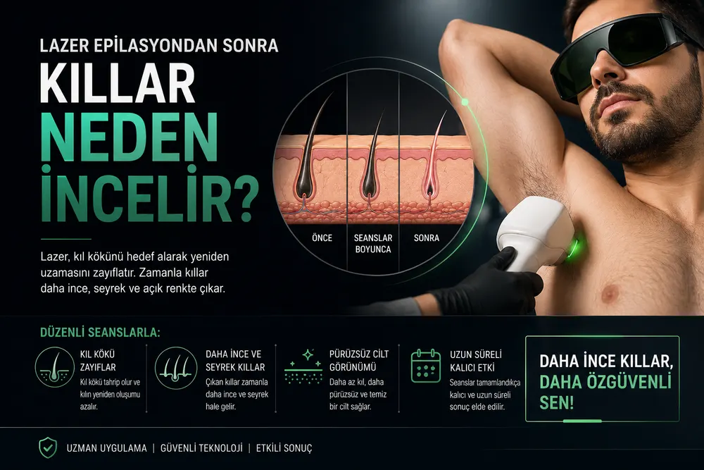 Erkek lazer epilasyon öncesi cilt ve kıl yapısının değerlendirilmesi