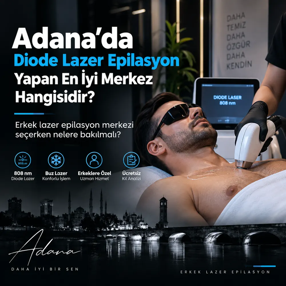 Adana erkek lazer epilasyon uygulaması yapılan merkez ortamı