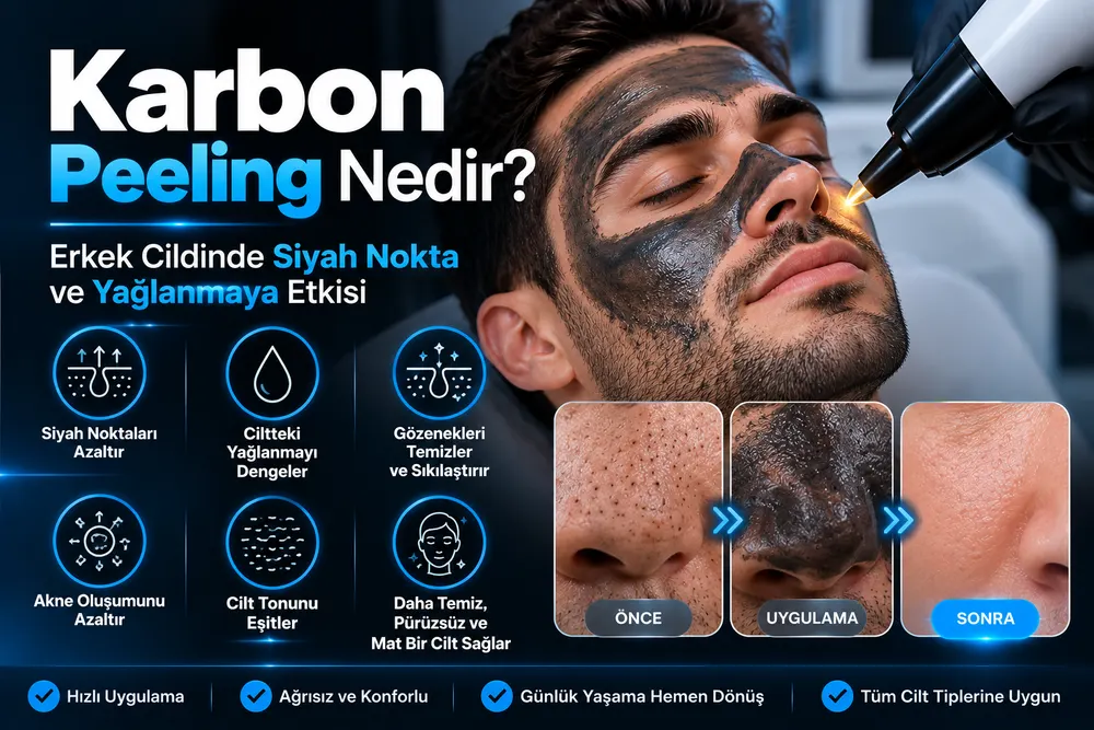 Adana Can Vip Erkek Bakım'da erkek cildine karbon peeling seansı