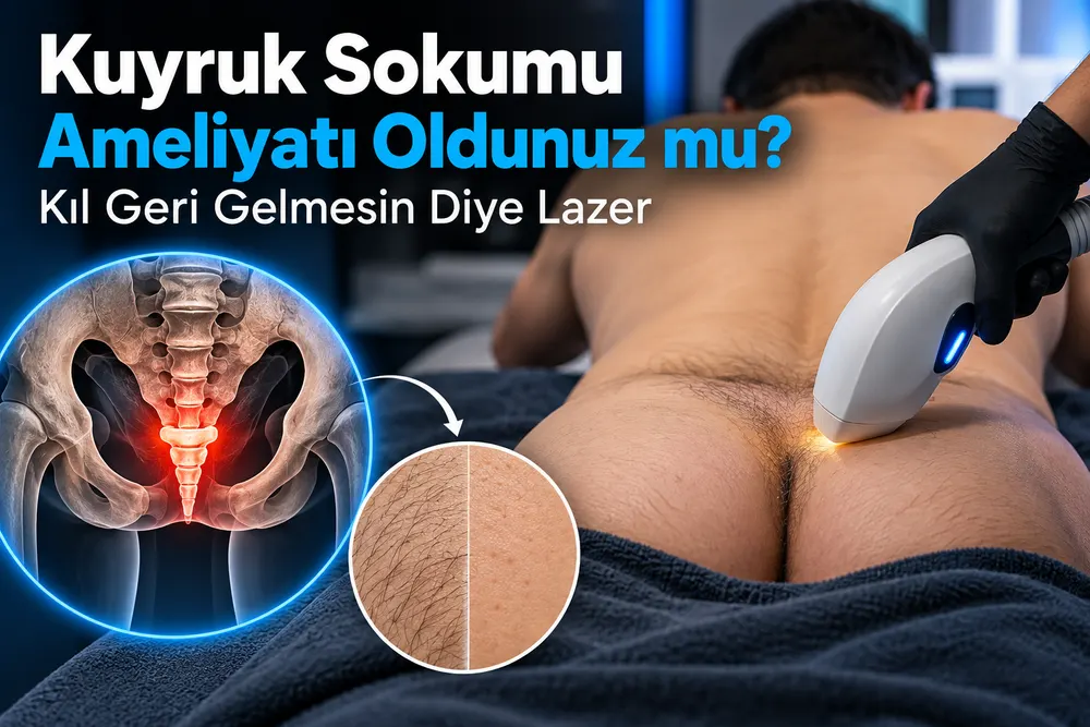Can Vip Erkek Bakım'da kuyruk sokumu bölgesine diode lazer epilasyon uygulaması