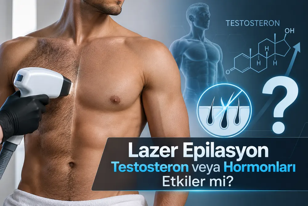 Erkek lazer epilasyonunda ışığın cilt altında ulaştığı derinliğin şematik gösterimi