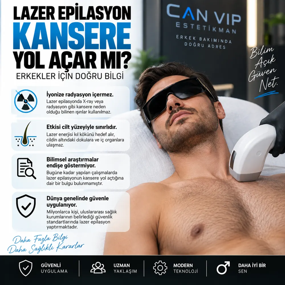 Erkek lazer epilasyonda diode lazer ışığının cilde ve kıl köküne etkisi