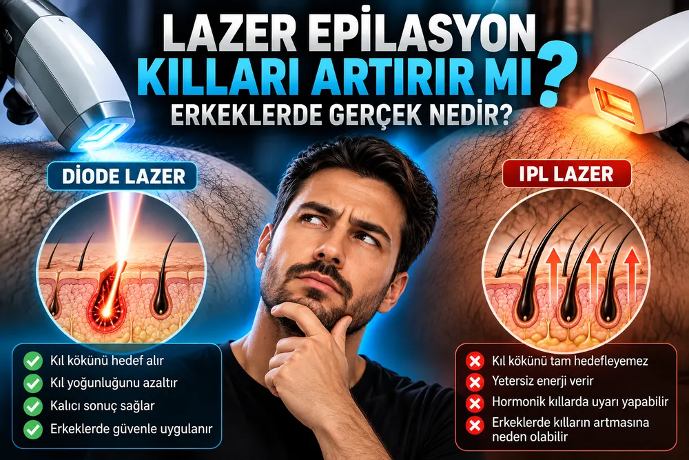 Lazer epilasyon sonrası paradoksal kıl artışı - Adana erkek lazer epilasyon kıl değerlendirmesi