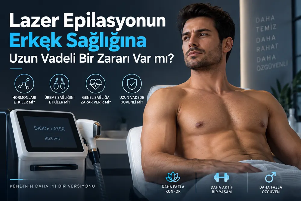 Erkek lazer epilasyonda uzun vadeli cilt sağlığı değerlendirmesi