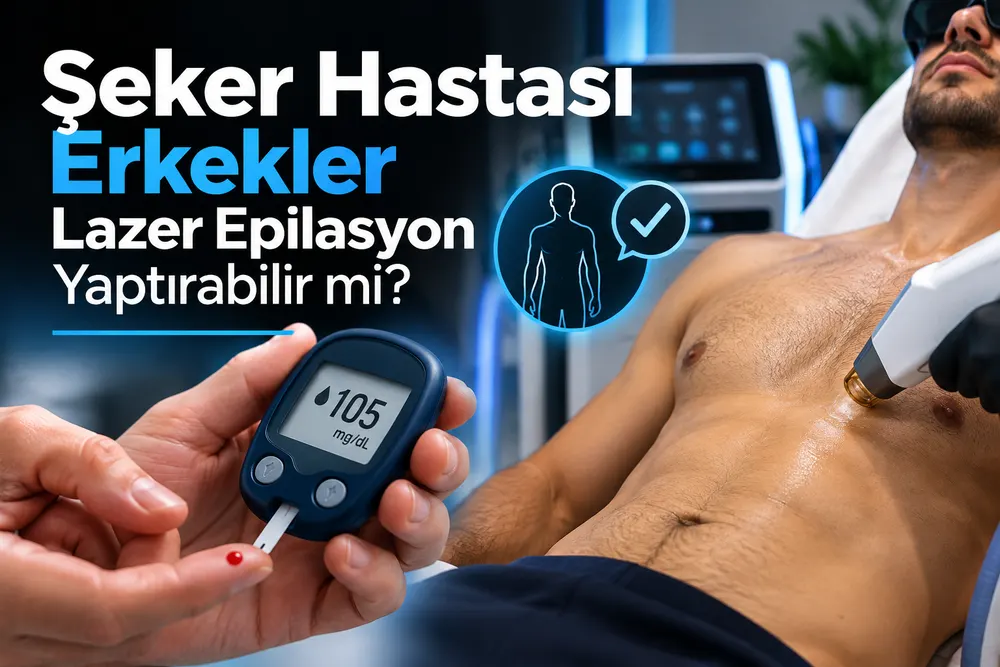 Can Vip Erkek Bakım'da diyabetli erkek danışana soğutmalı diode lazer epilasyon uygulaması