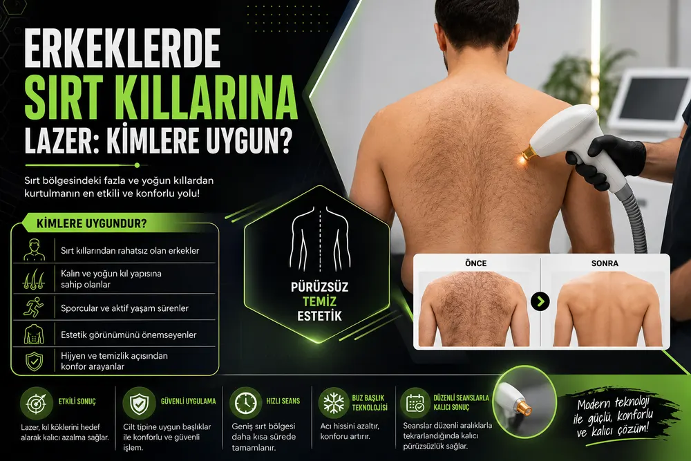Adana erkek lazer epilasyon merkezinde sırt bölgesine diode lazer uygulaması